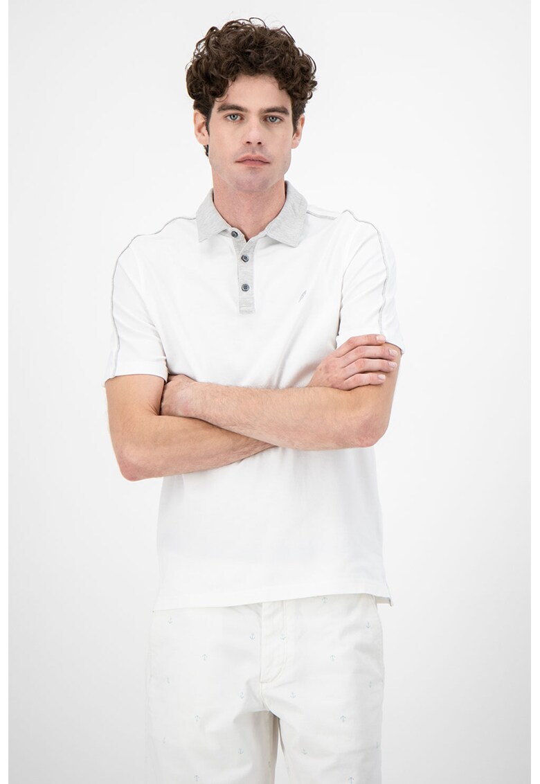 Tricou polo cu detalii contrastante