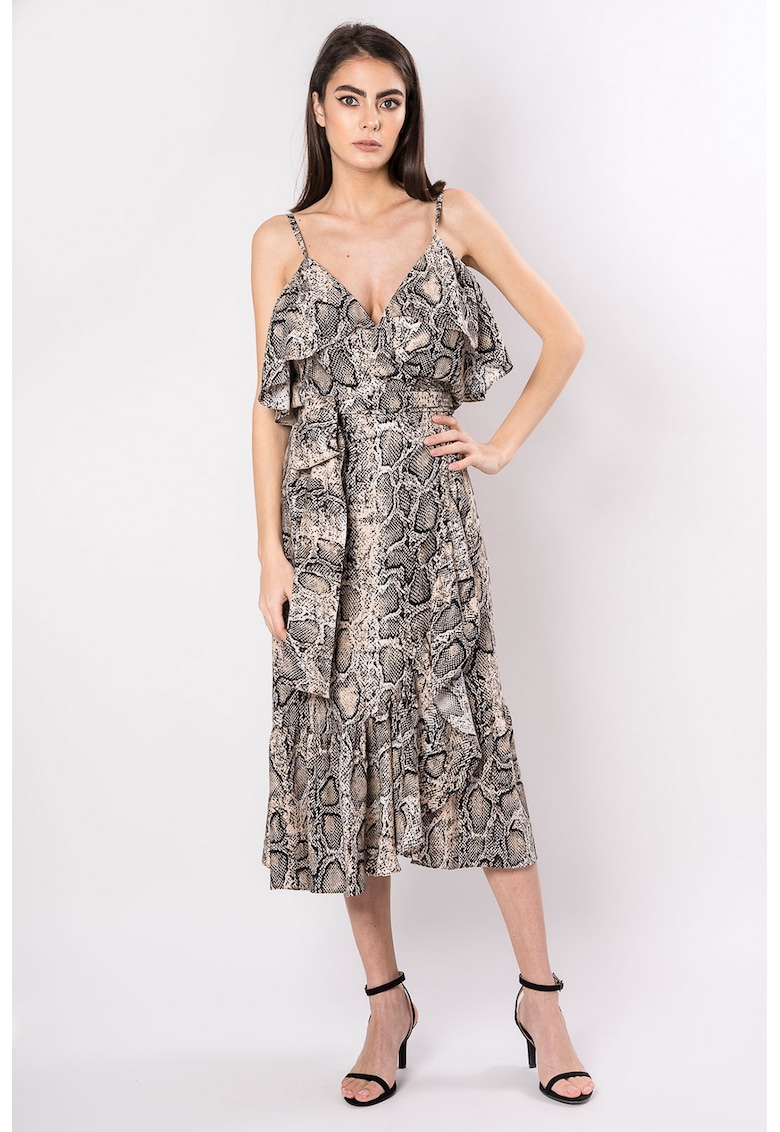 Rochie asimetrica cu animal print