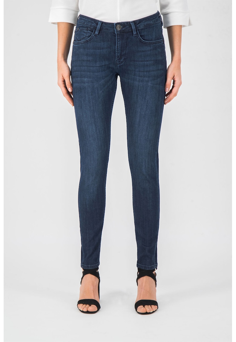 Garcia Blugi slim fit cu aspect decolorat - Albastru inchis