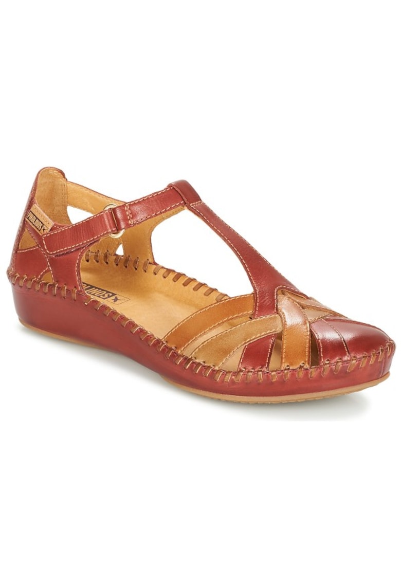 Pantofi Perforati maro-roscat - bej piele naturala 655-0732c5