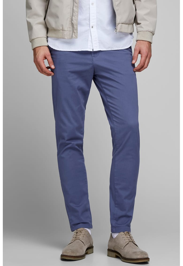 Pantaloni chino slim fit cu croiala conica