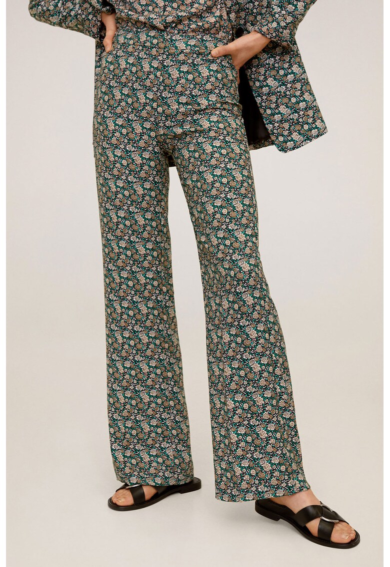 Pantaloni drepti cu imprimeu Flory