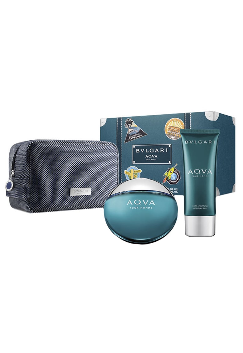 Set Aqva pour Homme - Barbati: Apa de Toaleta - 100 ml + After Shave Balsam - 100 ml + Geanta cosmetice