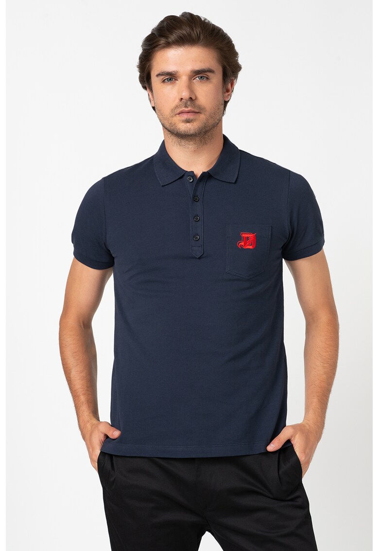 Tricou polo din bumbac - cu buzunar pe piept