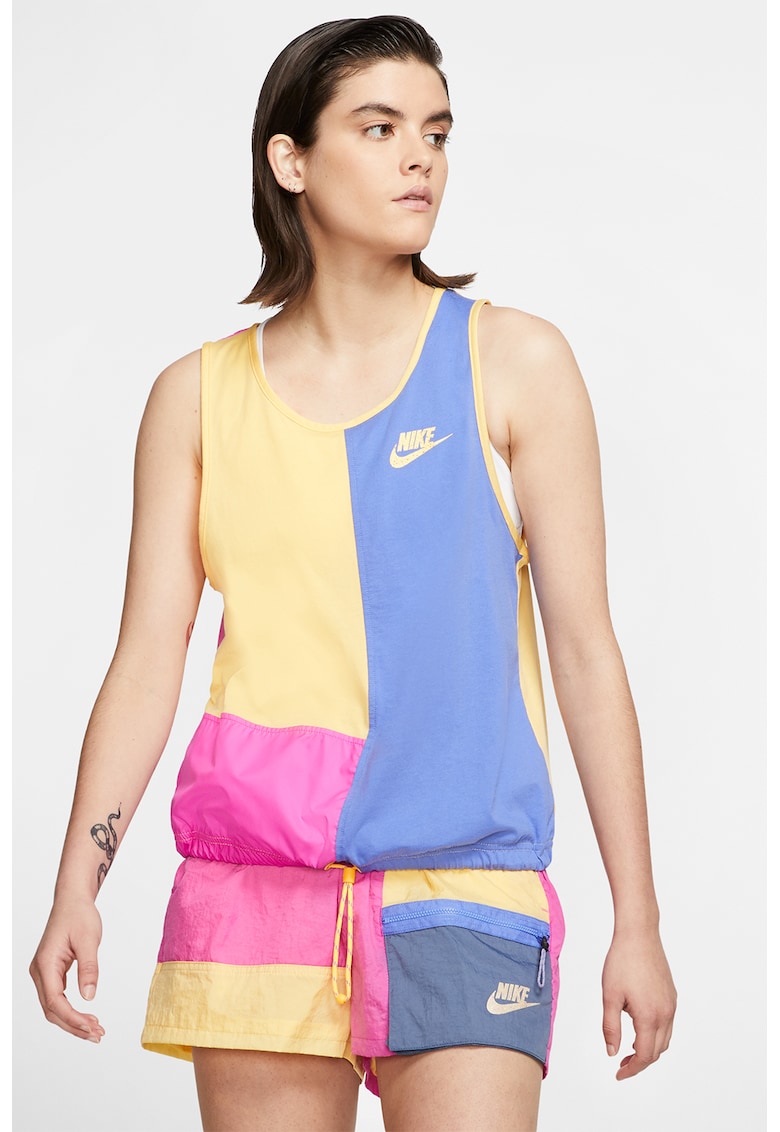 Top colorblock Sportswear Icon Clash - Galben/Fucsia/Albastru