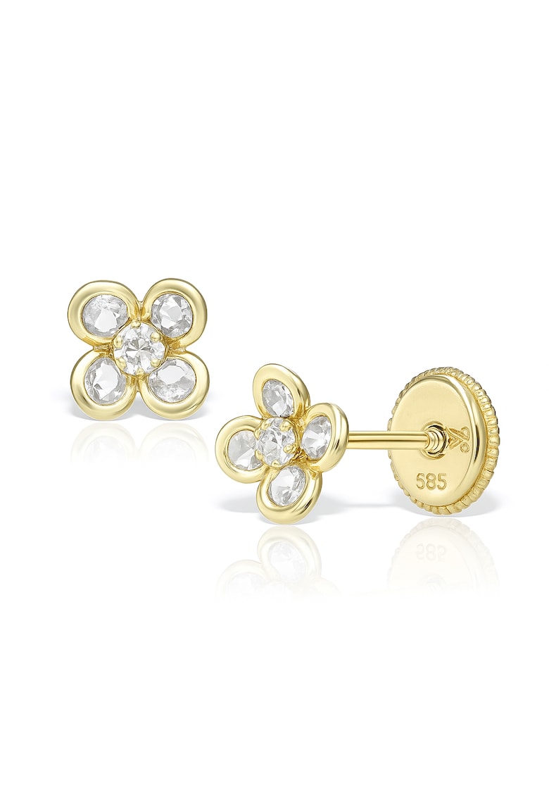 Cercei bebe - aur 14KT - inchidere cu protectie