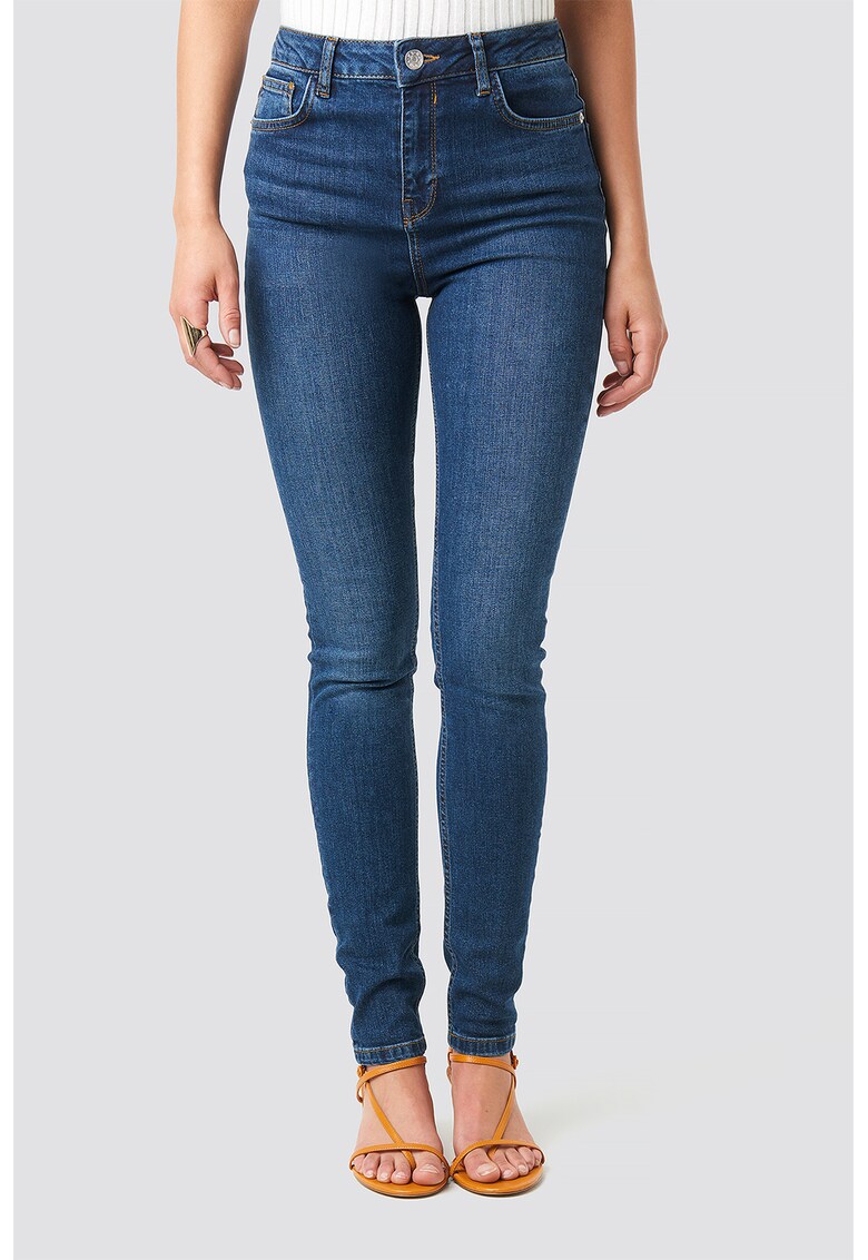 Blugi skinny cu talie inalta