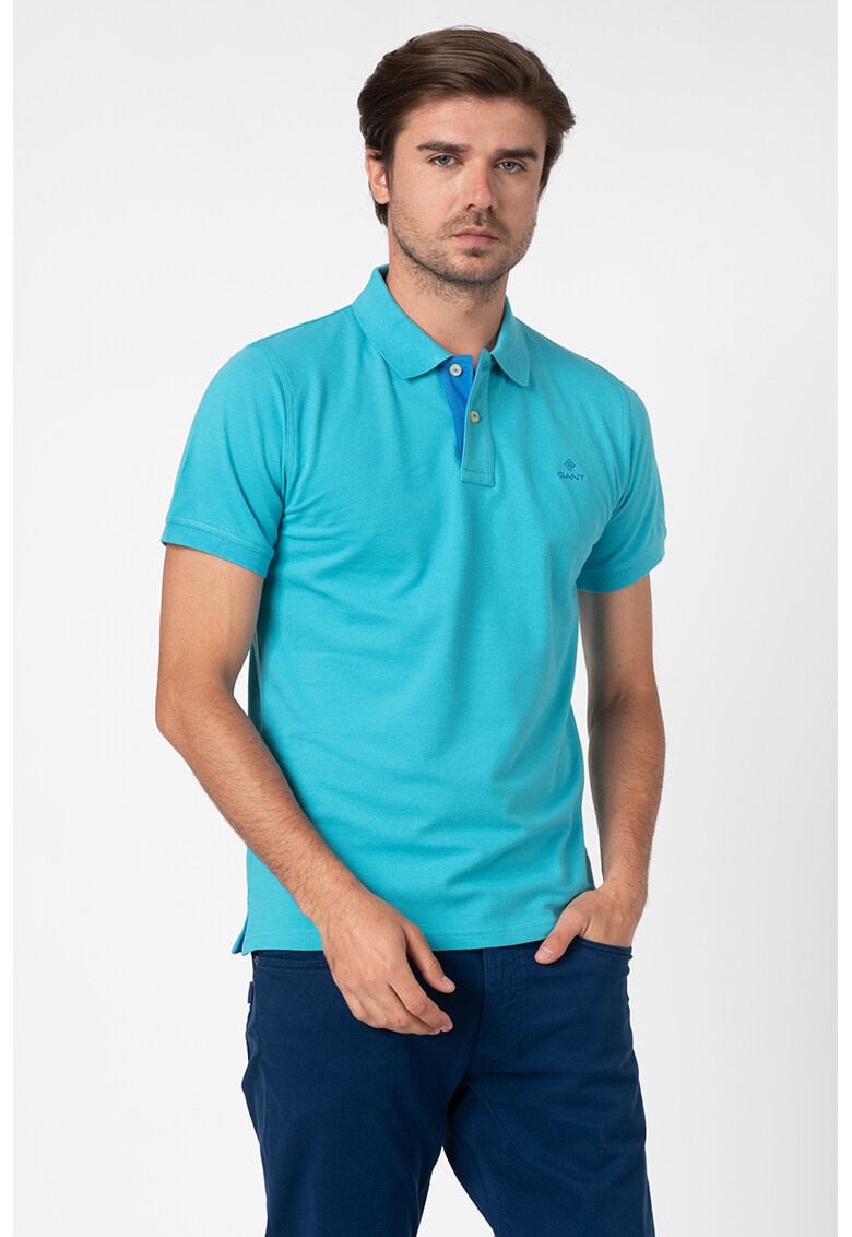 Tricou polo cu broderie logo discreta