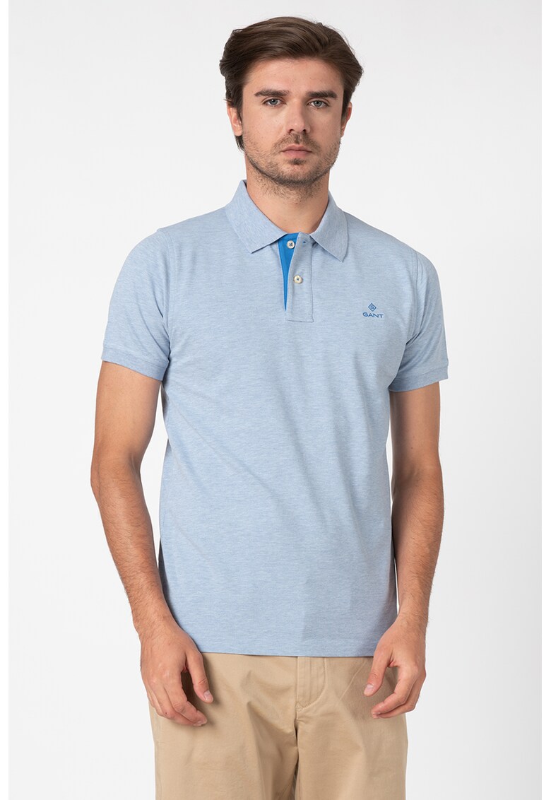 Tricou polo cu broderie logo discreta