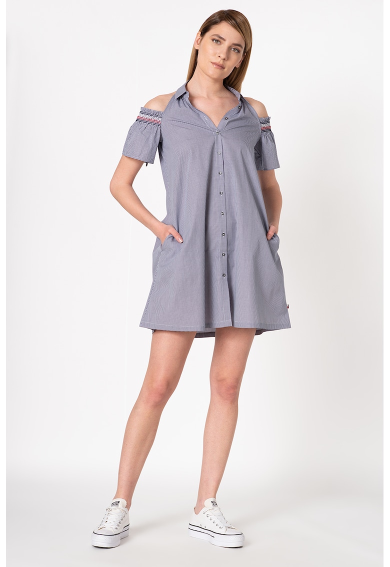 Rochie tip camasa cu decupaj pe umar