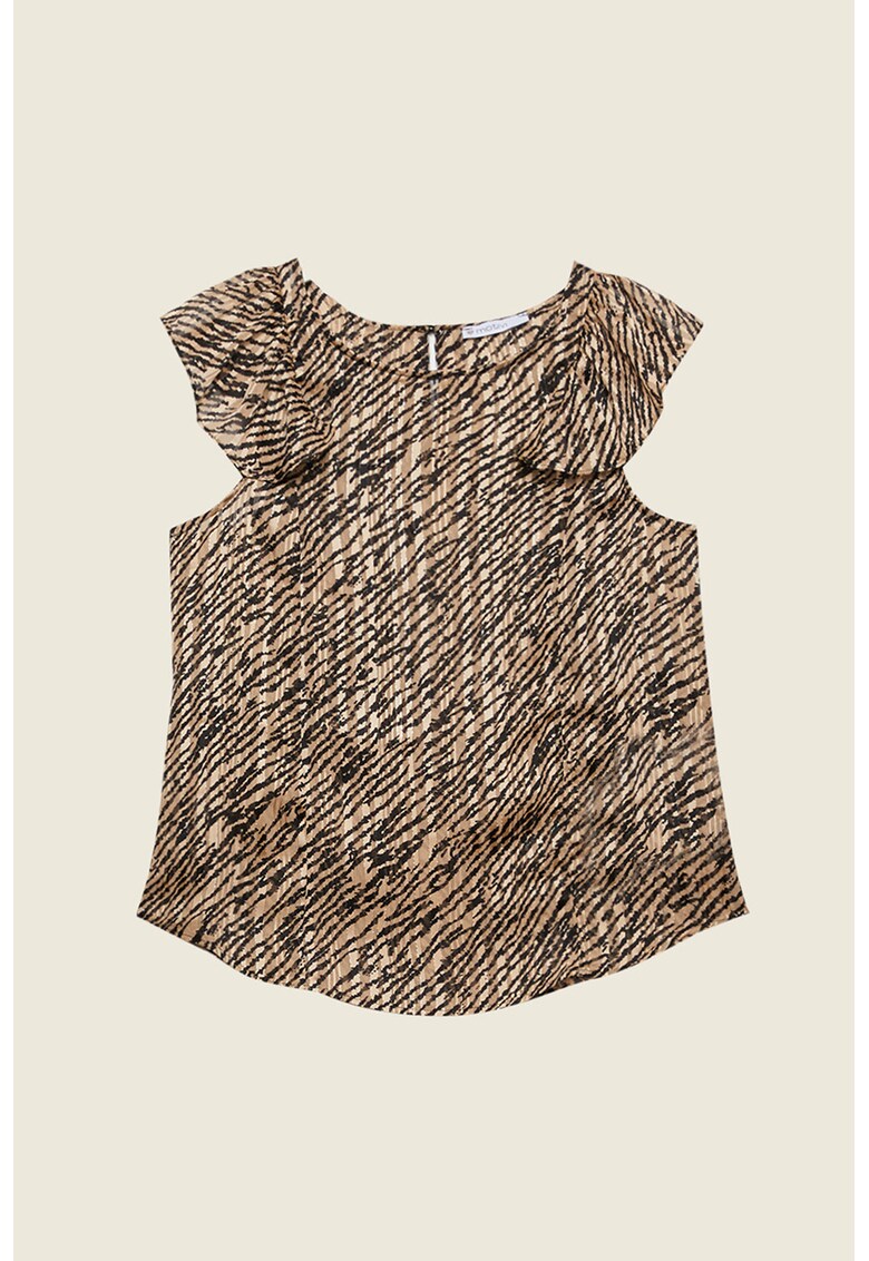 Bluza plisata cu animal print