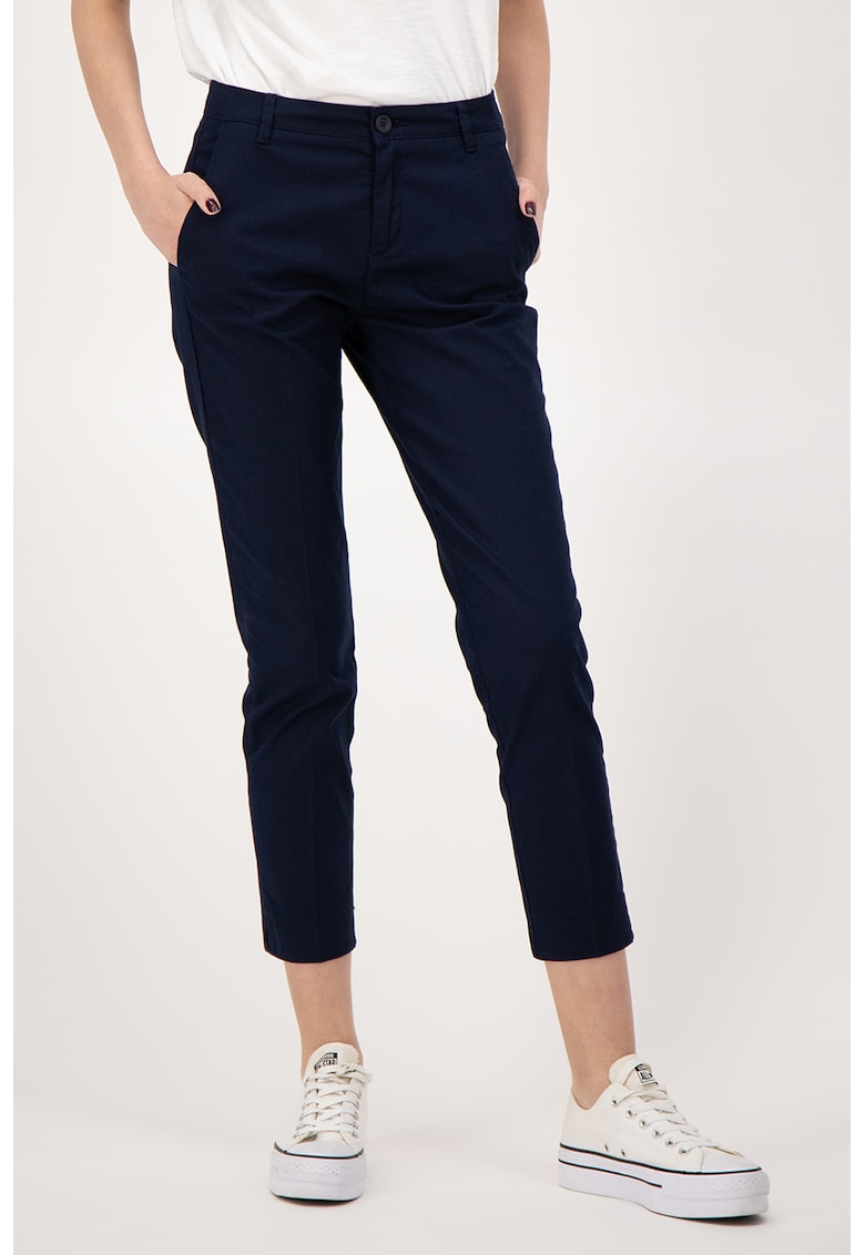 Pantaloni capri crop cu croiala conica