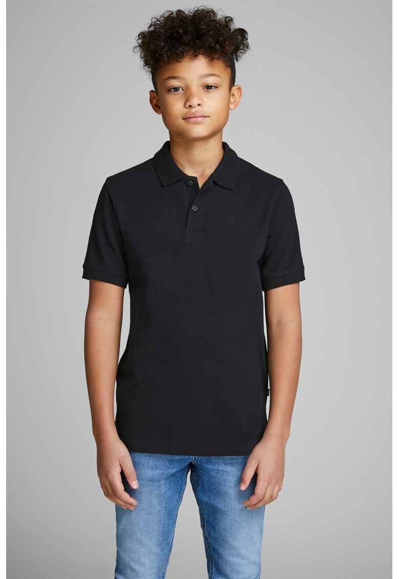 Tricou polo din material pique cu broderie discreta