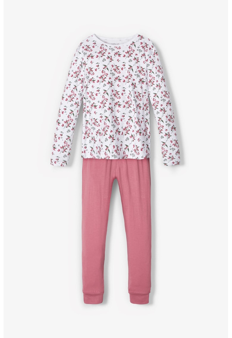 Pijama din amestec de bumbac organic - cu imprimeu floral