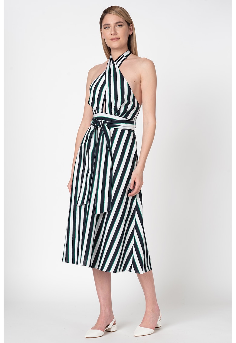 Rochie in dungi cu bretele incrucisate