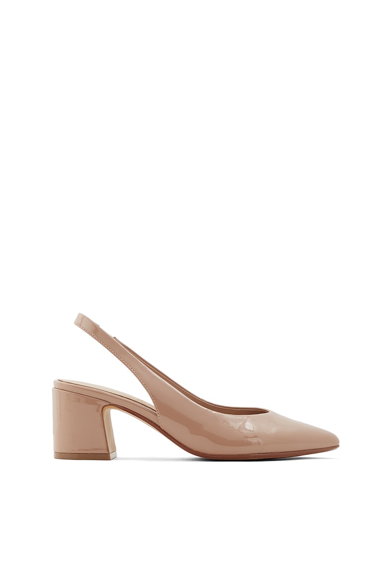 Pantofi slingback cu aspect lacuit