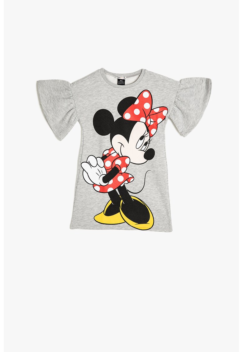 Tricou cu imprimeu Minnie Mouse si maneci cu volane