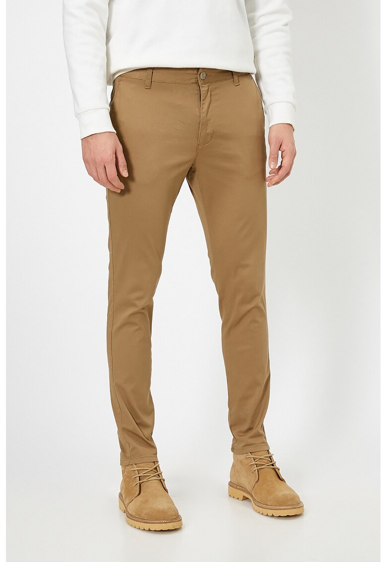 Pantaloni chino slim fit cu buzunare oblice