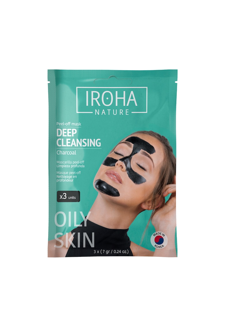 Masca exfolianta Iroha pentru fata cu carbune activ - 3x7g