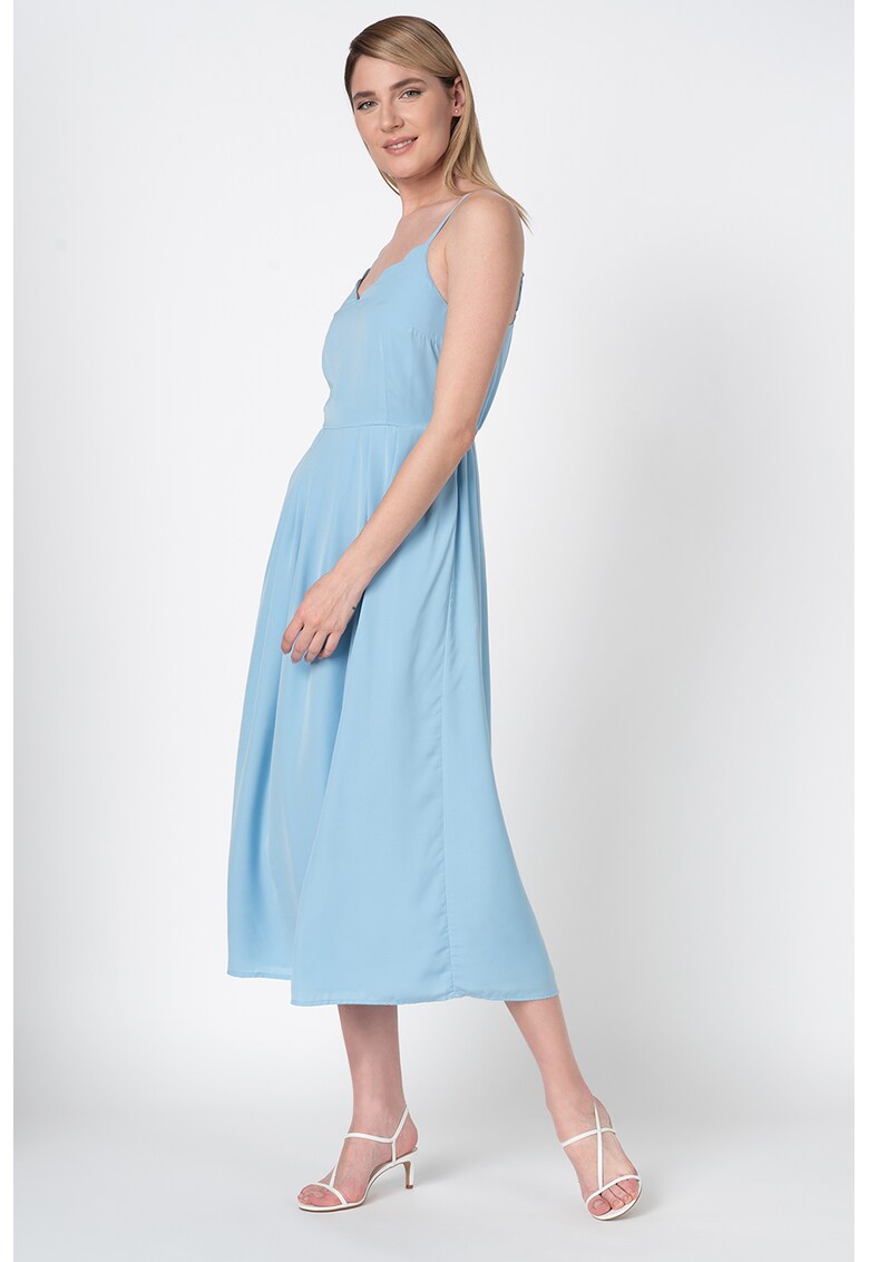 Rochie midi evazata cu bretele subtiri Sue