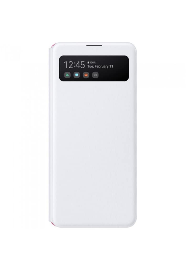 Husa de protectie S View Wallet Cover pentru Galaxy A41 (2020) - White