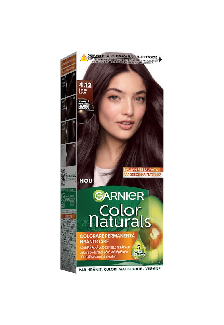 Vopsea de par permanenta cu amoniac  Color Naturals - 4.12 Saten Rece - 112 ml