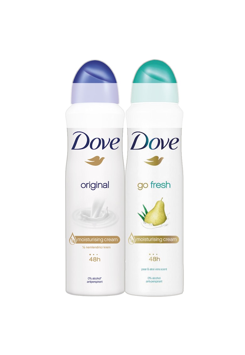 Pachet : Deodorant spray Original – 150 ml + Deodorant spray Go Fresh – 150 ml Dove imagine noua