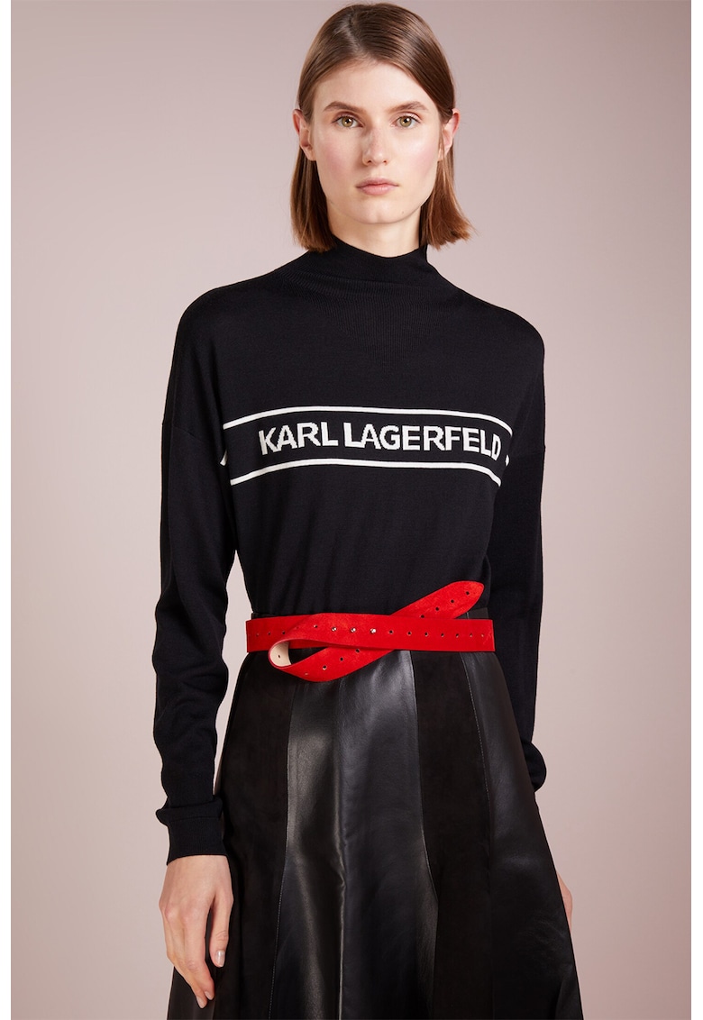 Bluza sport de lana cu imprimeu logo