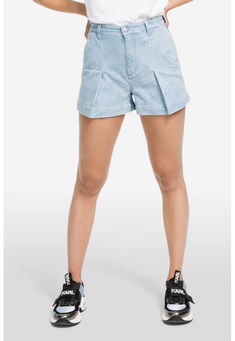 Pantaloni scurti din denim cu imprimeu logo