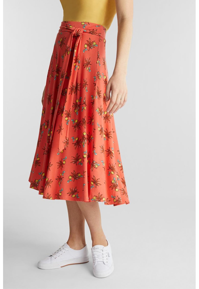 Fusta evazata cu model floral