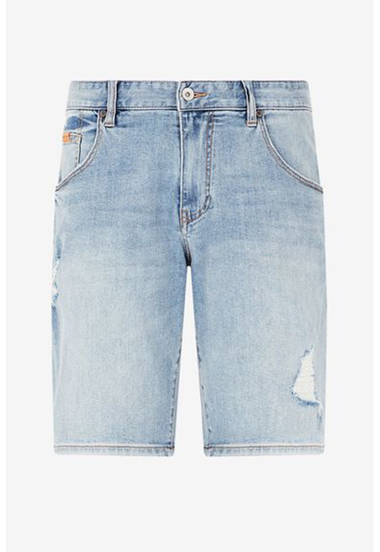 Pantaloni scurti din denim - cu detalii cu aspect deteriorat