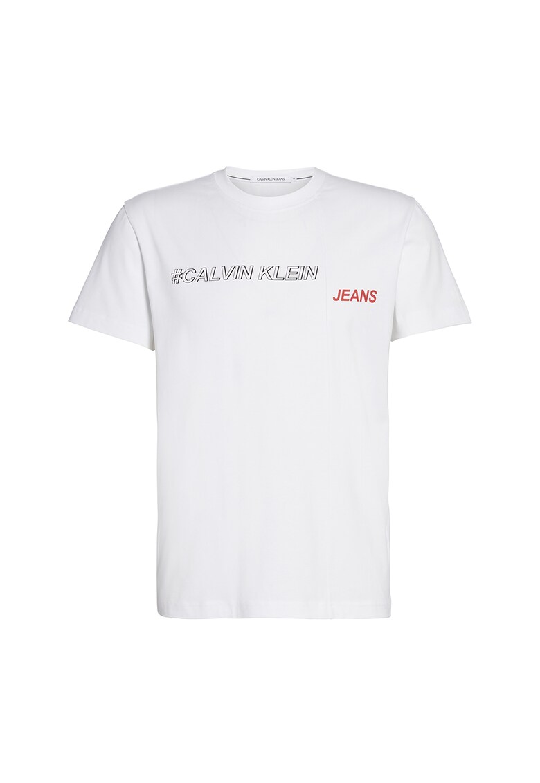 Tricou cu logo si decolteu la baza gatului