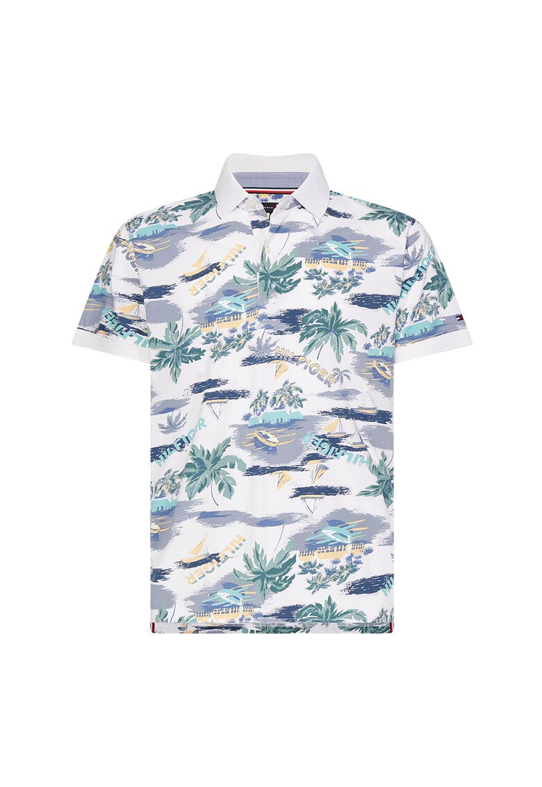 Tricou polo cu imprimeu grafic