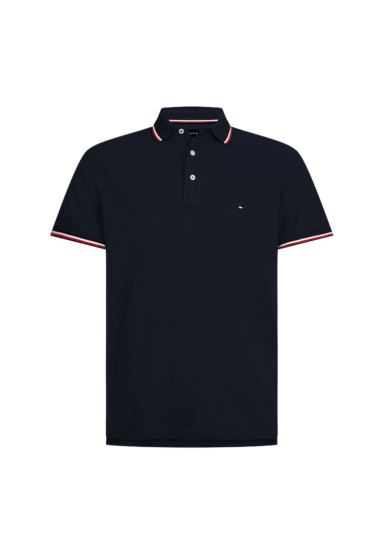 Tricou polo slim fit din bumbac organic