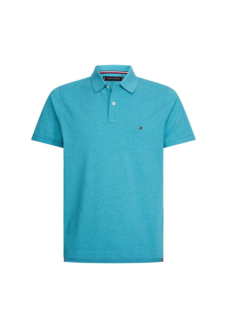 Tricou polo slim fit cu logo mic brodat