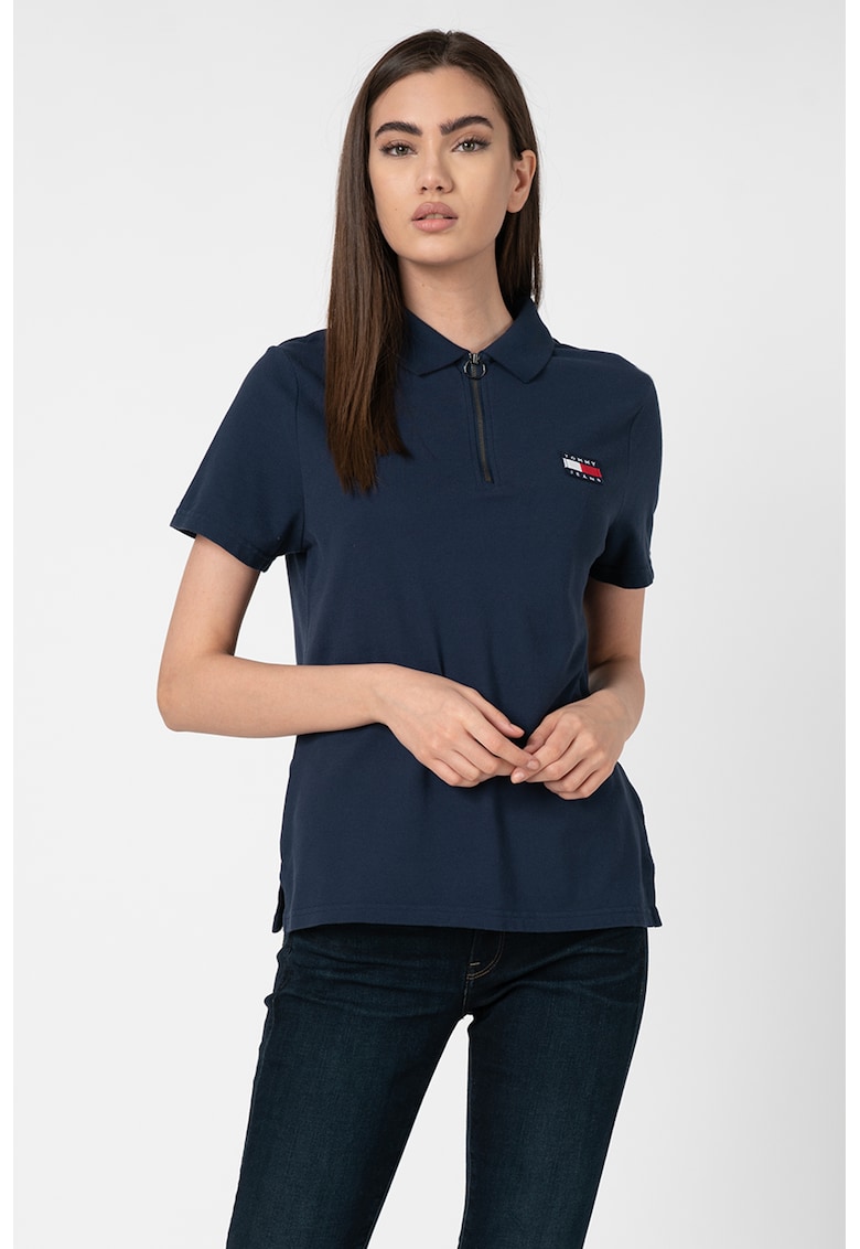 Tricou polo din material pique cu aplicatie logo