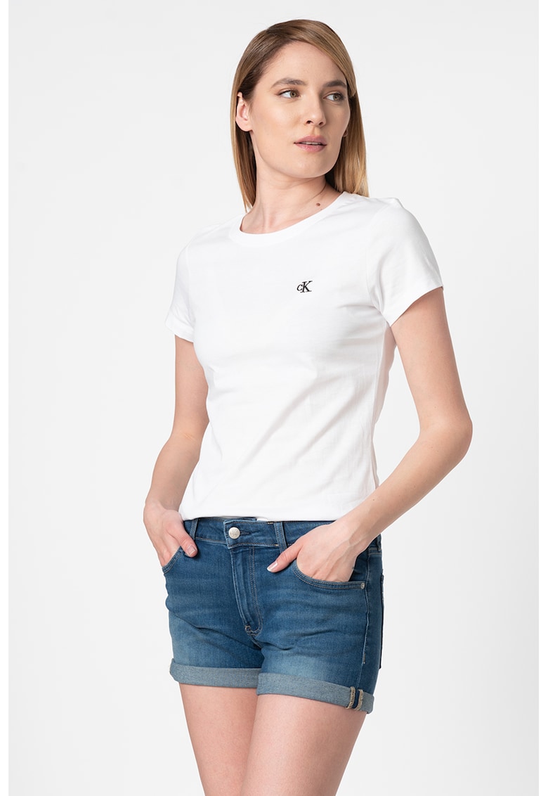 Tricou slim fit din bumbac organic