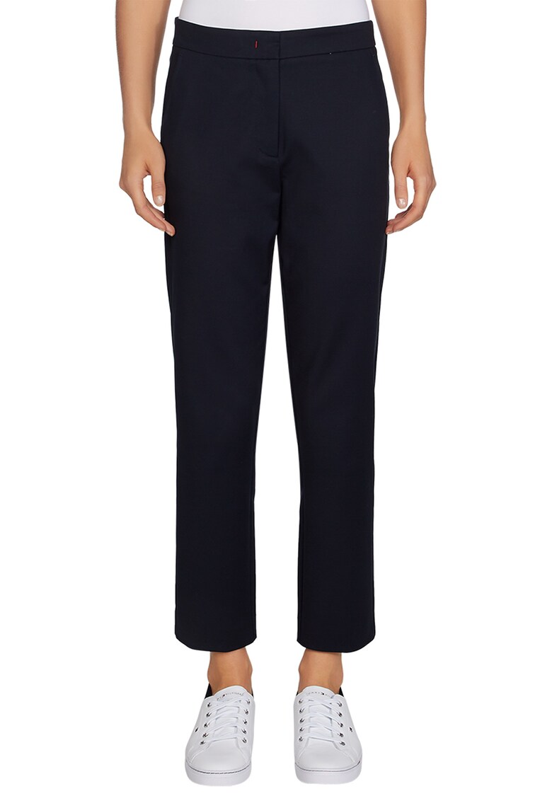 Pantaloni crop slim fit cu model
