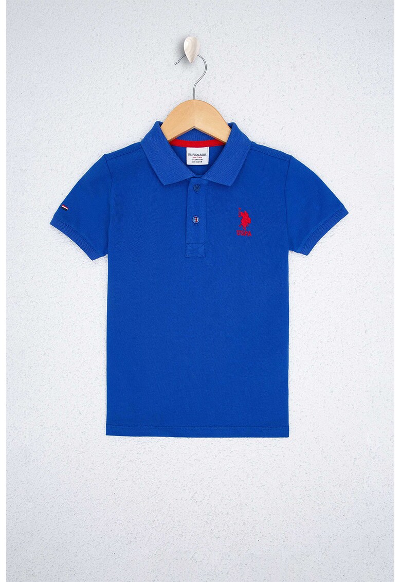 Tricou polo cu broderie logo pe piept Q