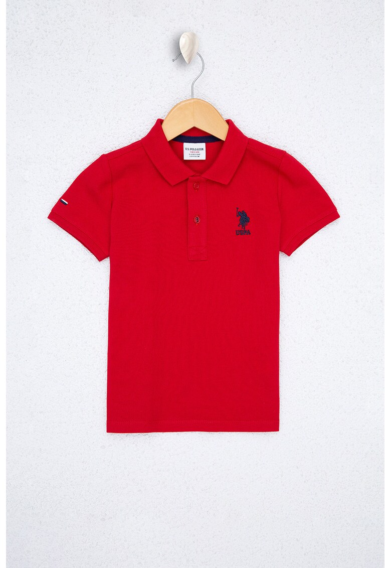 Tricou polo cu broderie logo pe piept Q