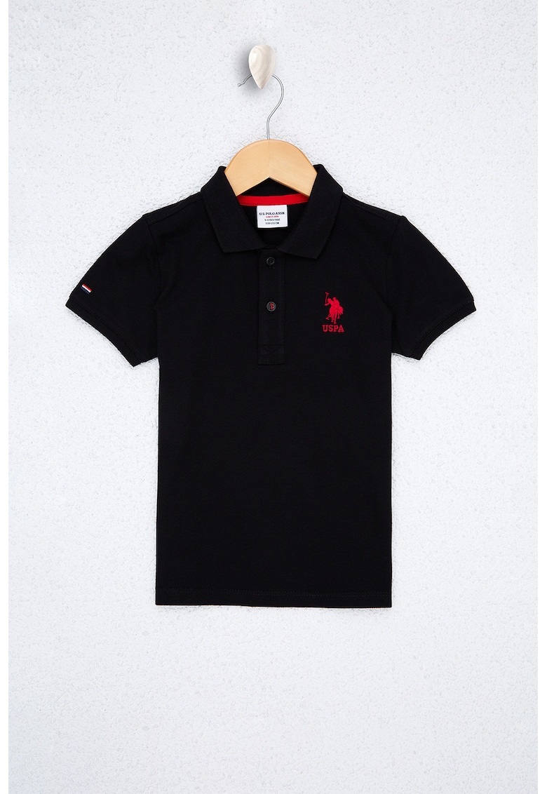 Tricou polo cu broderie logo pe piept