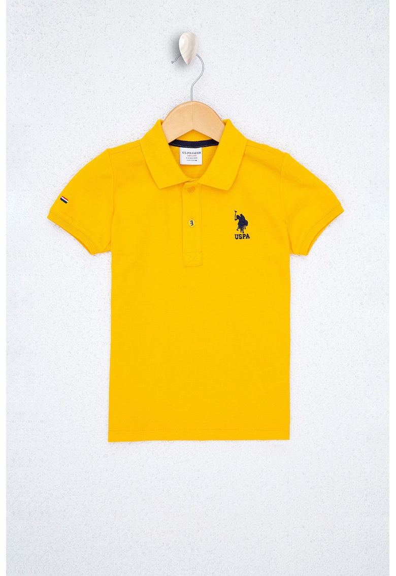 Tricou polo cu broderie logo pe piept Q