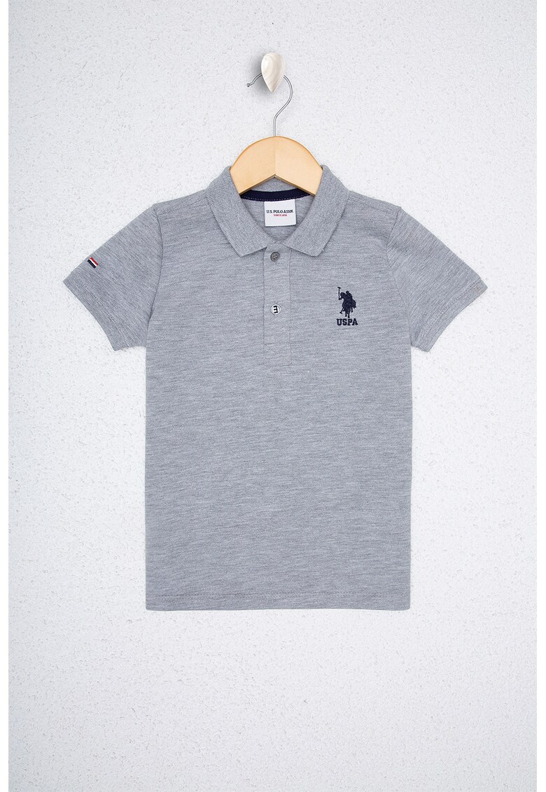 Tricou polo cu broderie logo pe piept Q