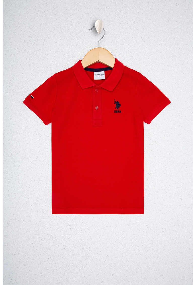 Tricou polo cu broderie logo pe piept Q