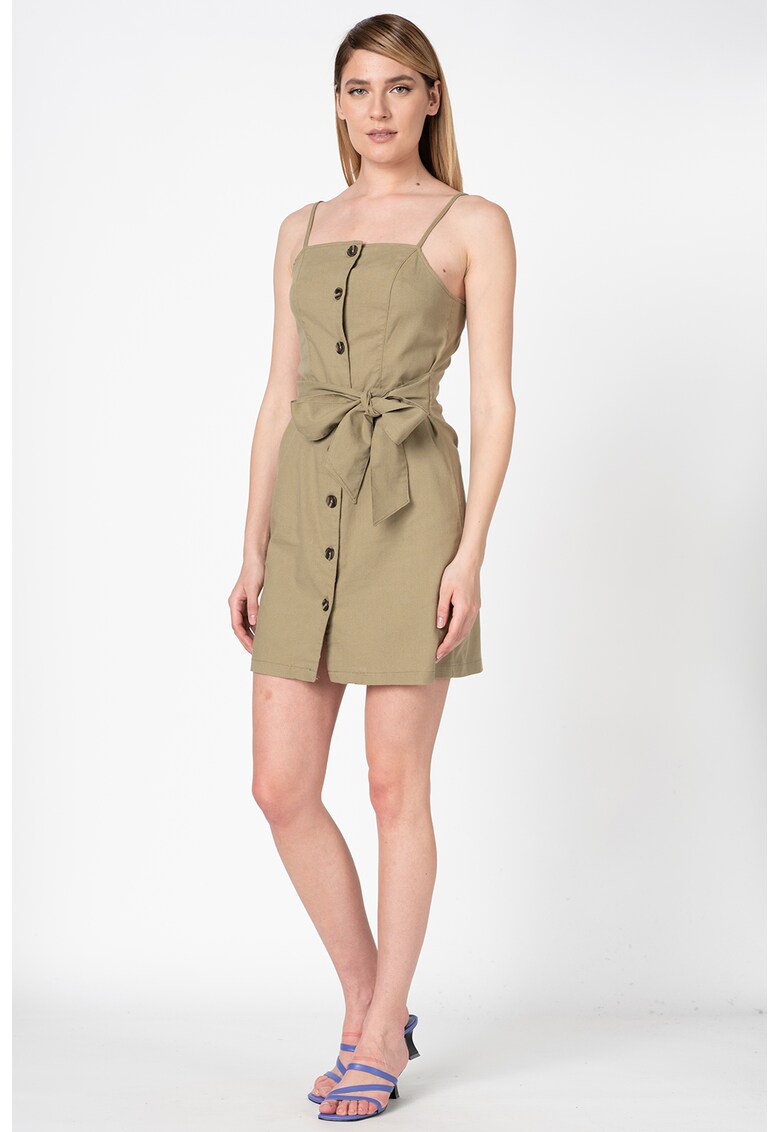 Rochie mini din amestec de in - cu croiala dreapta Ember