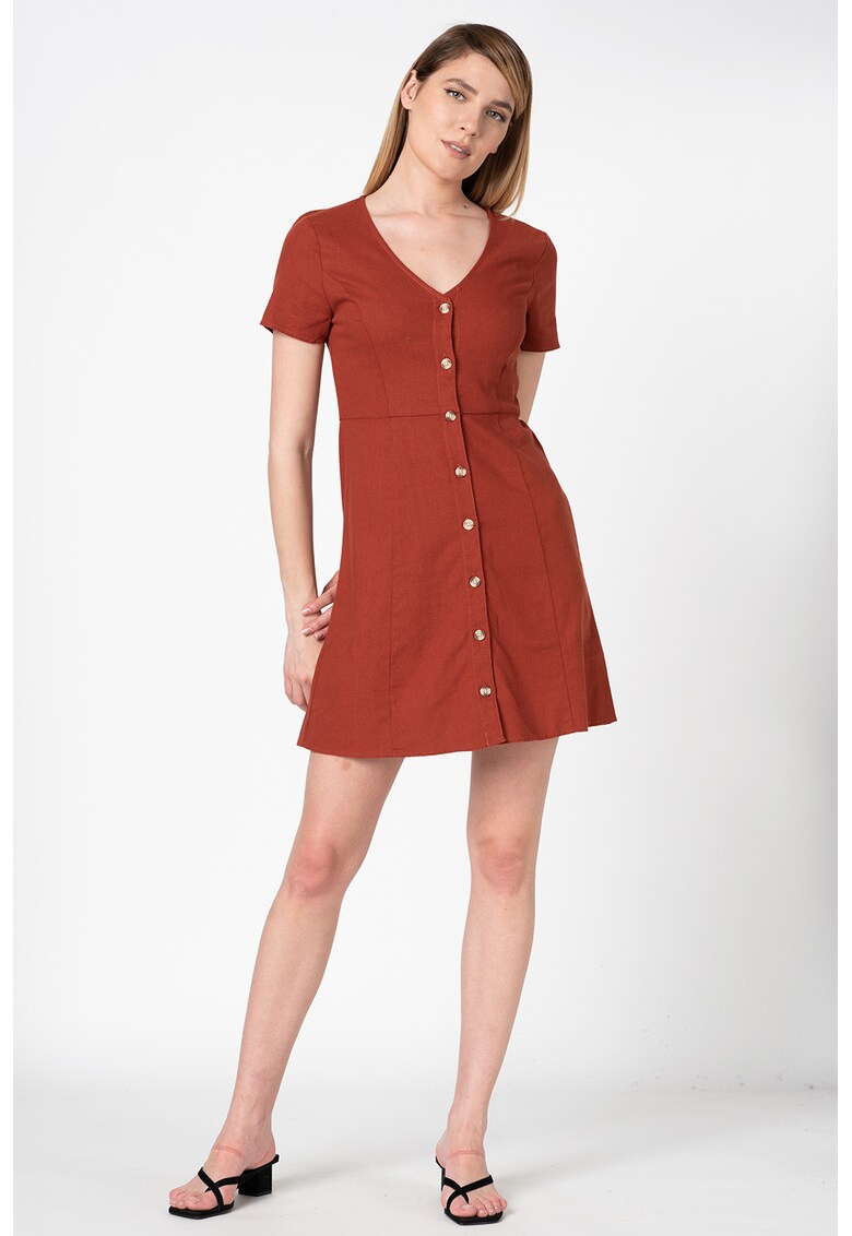 Rochie din amestec de in - cu decolteu in V Lorelle