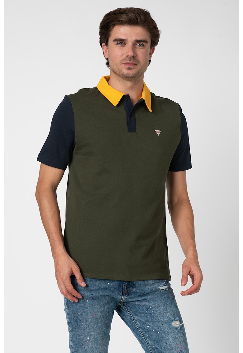 Tricou polo cu guler contrastant