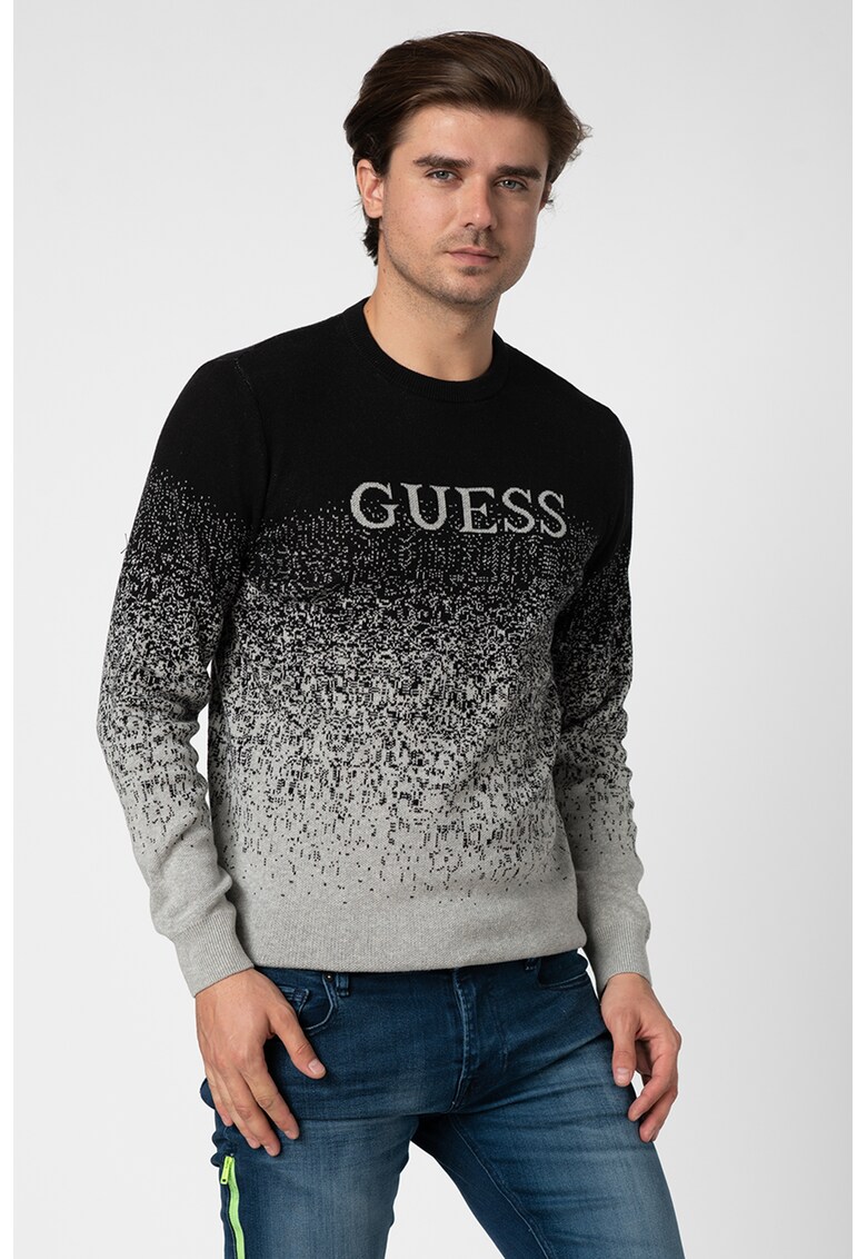 Pulover din tricot fin cu detaliu logo 11