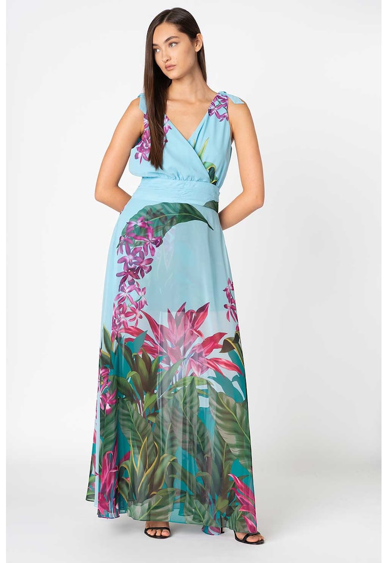 Rochie maxi cu imprimeu tropical