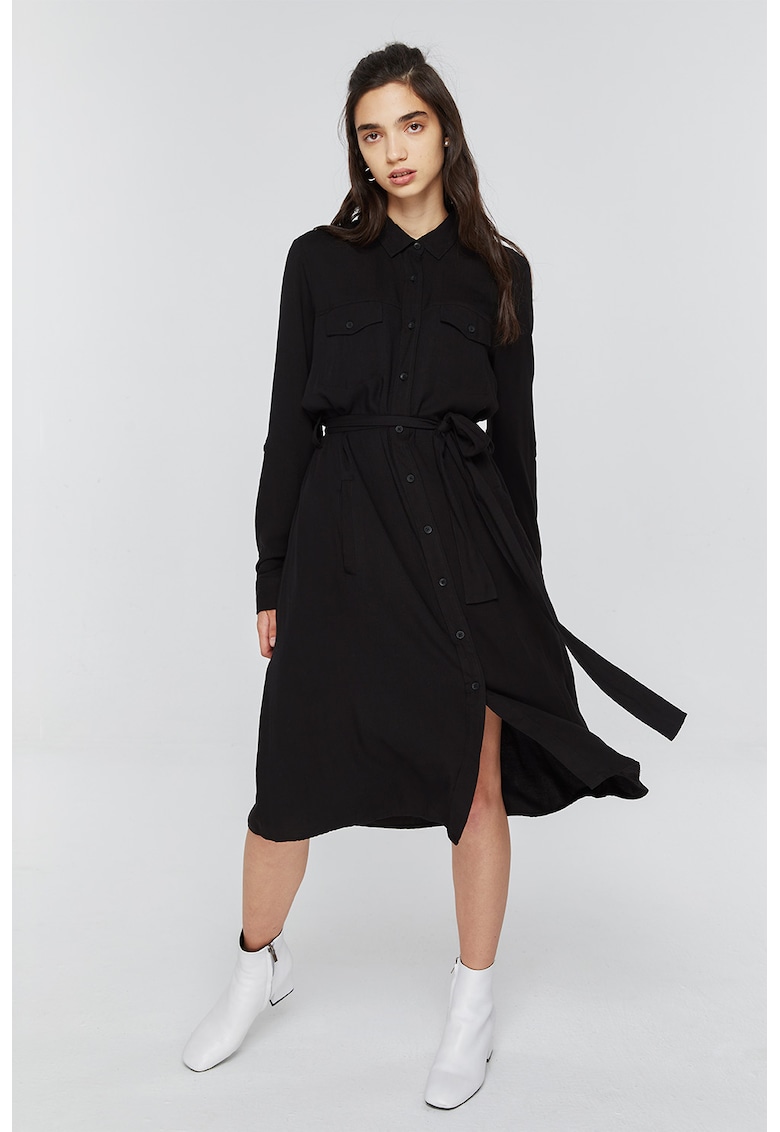 Rochie tip camasa - cu cordon in talie Lilliana